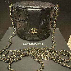 Chanel Black Quilted Mini Bag with Gold Chain